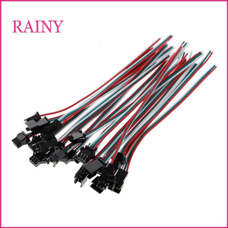 RAINY 10 คู่ 3 ขา JST SM ชายหญิงปลั๊กสายเชื่อมต่อสําหรับ WS2812B WS2812 WS2811