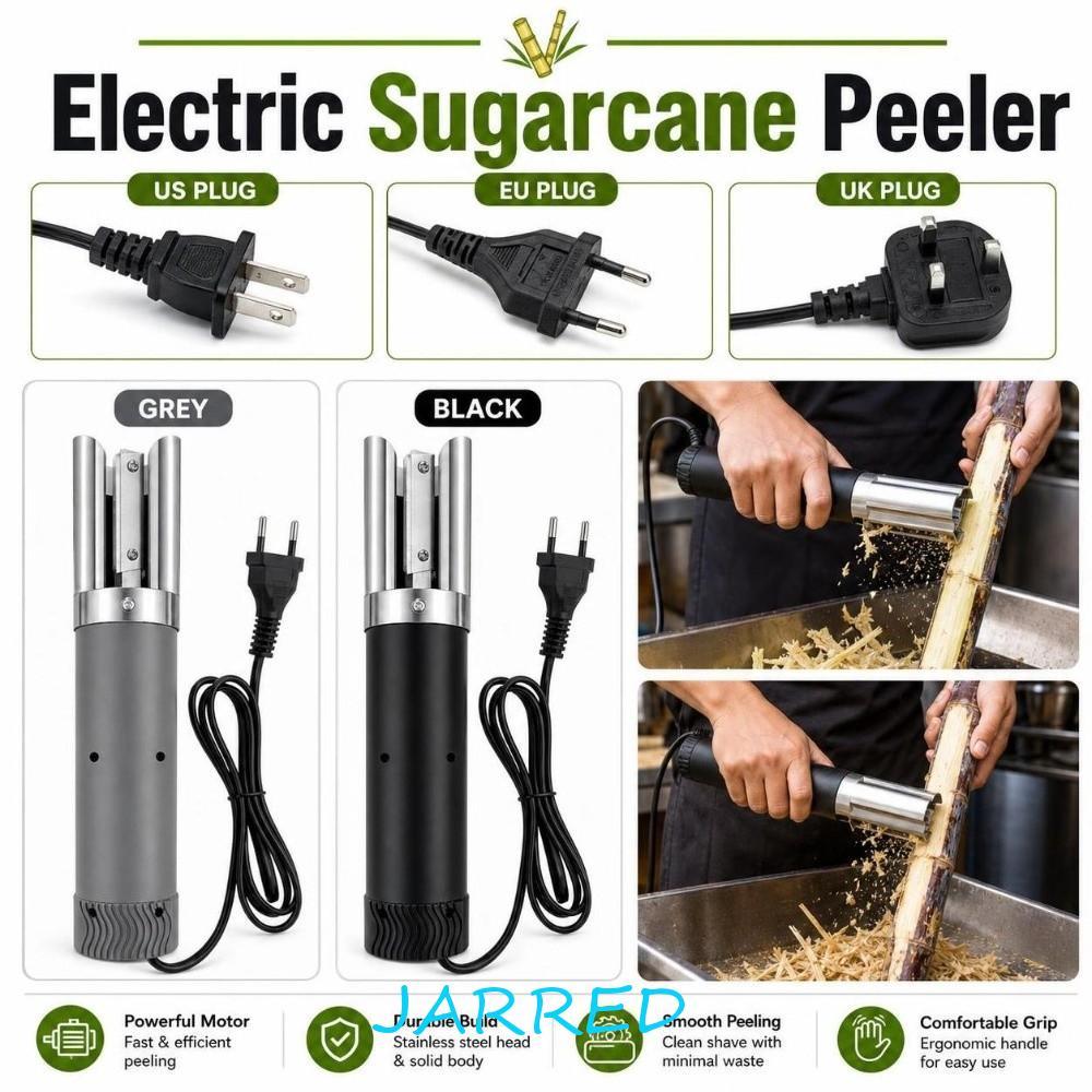 JARRED เครื่องปอกอ้อยไฟฟ้า, Anti-Splash Safe Sugarcane Skin Remover เครื่องมือ, เครื่องมือผลไม้ US EU UK ที่มีประสิทธิภาพ Professional Automatic Sugarcane Scraper ฟาร์มใช้ในครัวเรือน