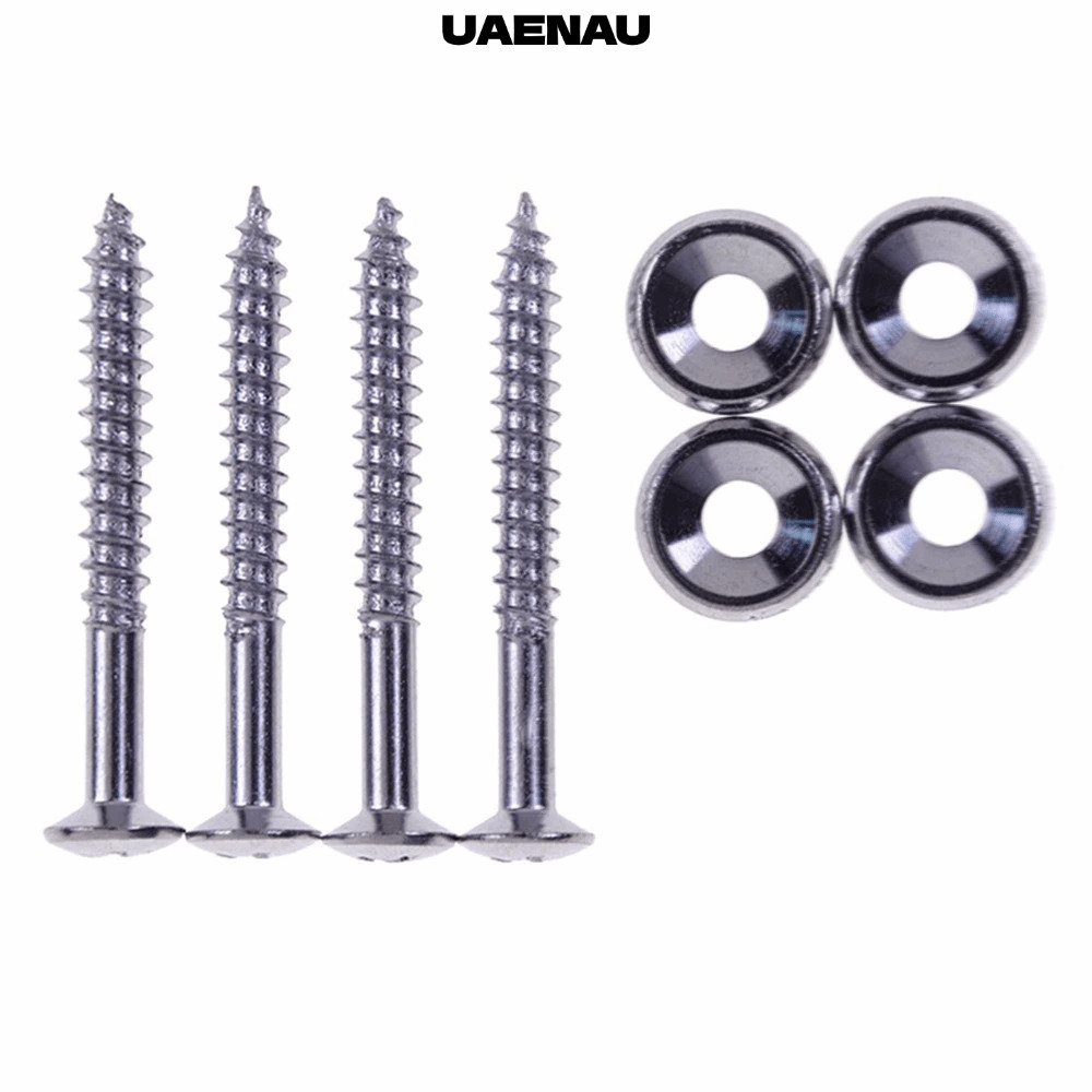 UAENAU 4PCS กีตาร์คอ Joint Bushings, Silver โลหะกีตาร์คอสกรู, Professional คอ Joint Ferrules สลักเกล