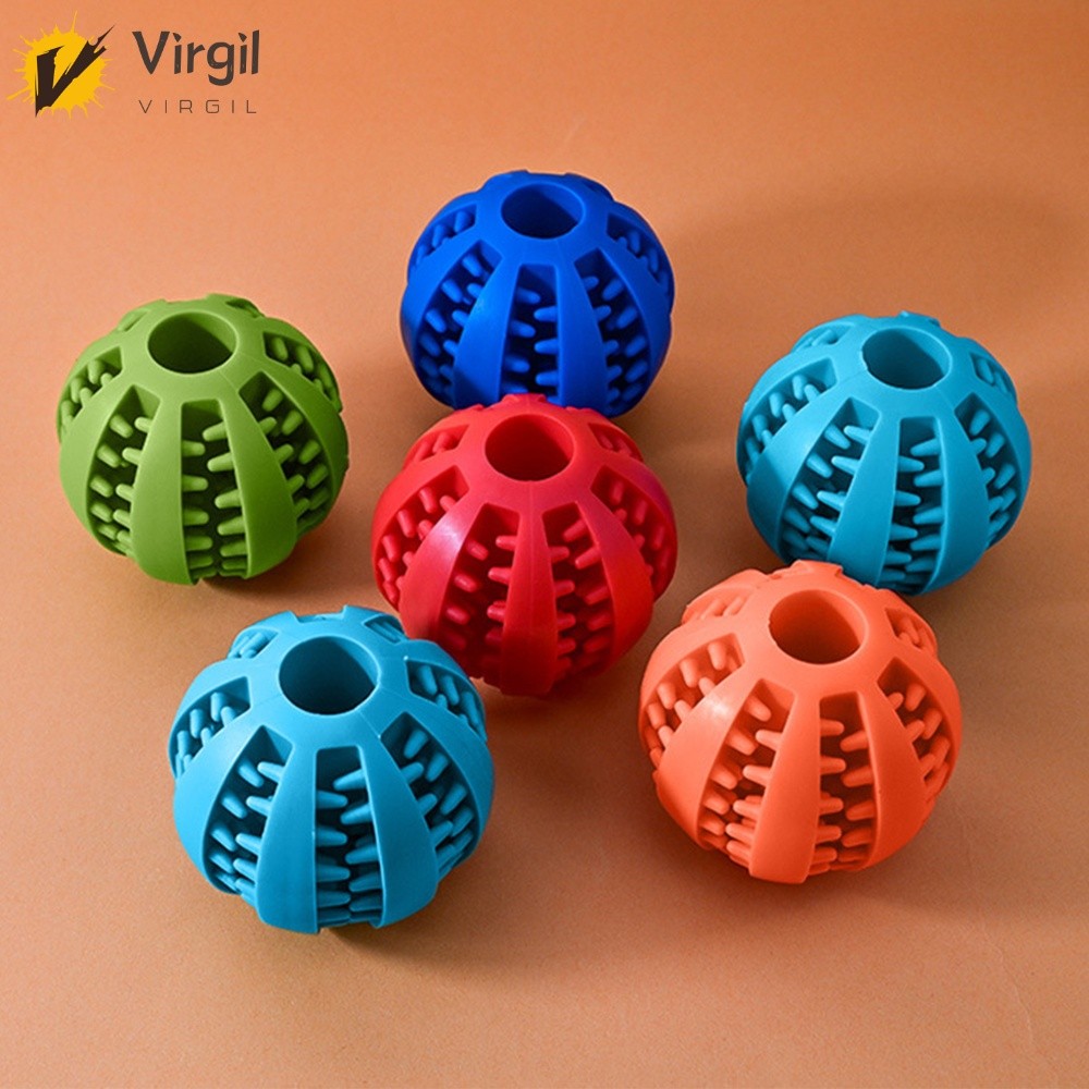 [Virgil.th] Dog Treat Dispensing Chew Ball TPR 70mm IQ Training Toy