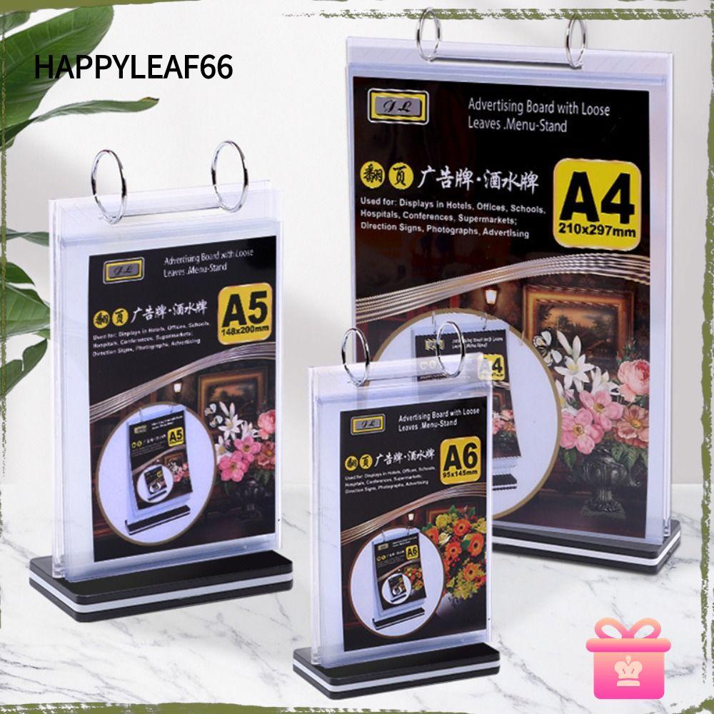 HAPPYLEAF66 ขาตั้งจอแสดงผลเดสก์ท็อป, การออกแบบหน้า-เปลี่ยนอะคริลิคโปสการ์ด, ทนทานหลวมใบ A4/A5/A6 เมน