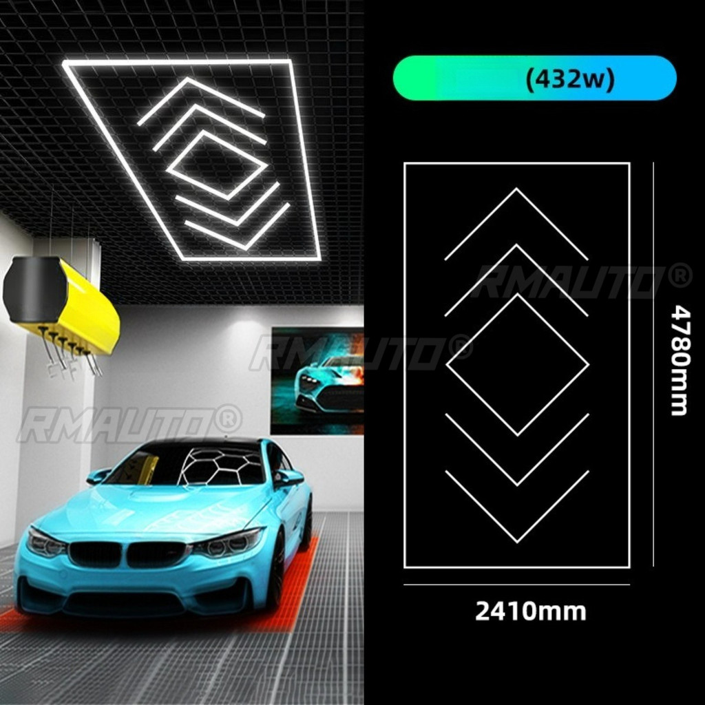 Premium-Car Wash Shop Light Honeycomb Light LED GYM ร้านตัดผม Workstation Lamp Splicing หกเหลี่ยมกัน
