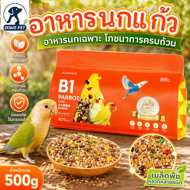 อาหารนกแก้ว 500g อาหารนกแก้วฟอพัส อาหารนกแก้วกรีนชีค อาหารนกเฉพาะ เหมาะสําหรับ อาหารนกค๊อกคาเทล