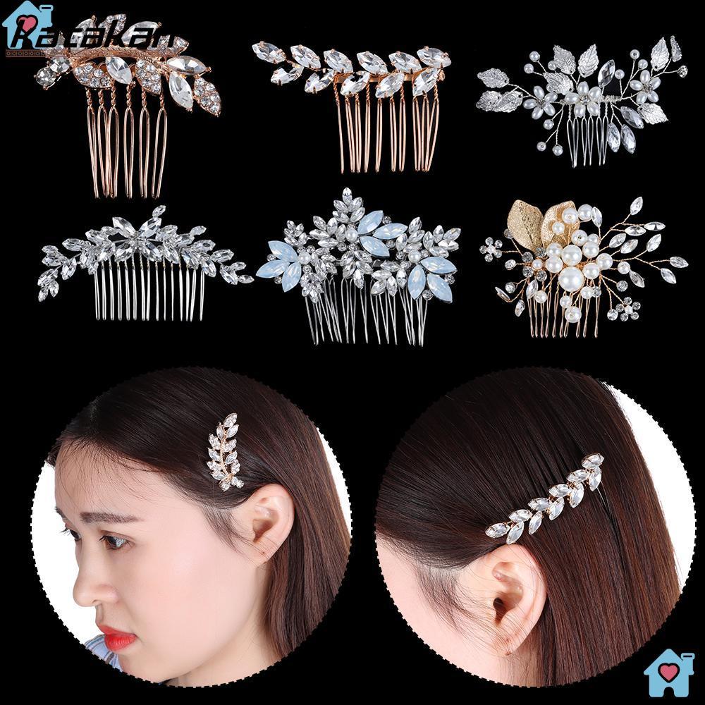 KATAKAN ดอกไม้ผม Pin แฟชั่นเพิร์ลใบ Tiara งานแต่งงานเพื่อนเจ้าสาวเจ้าสาวคลิป