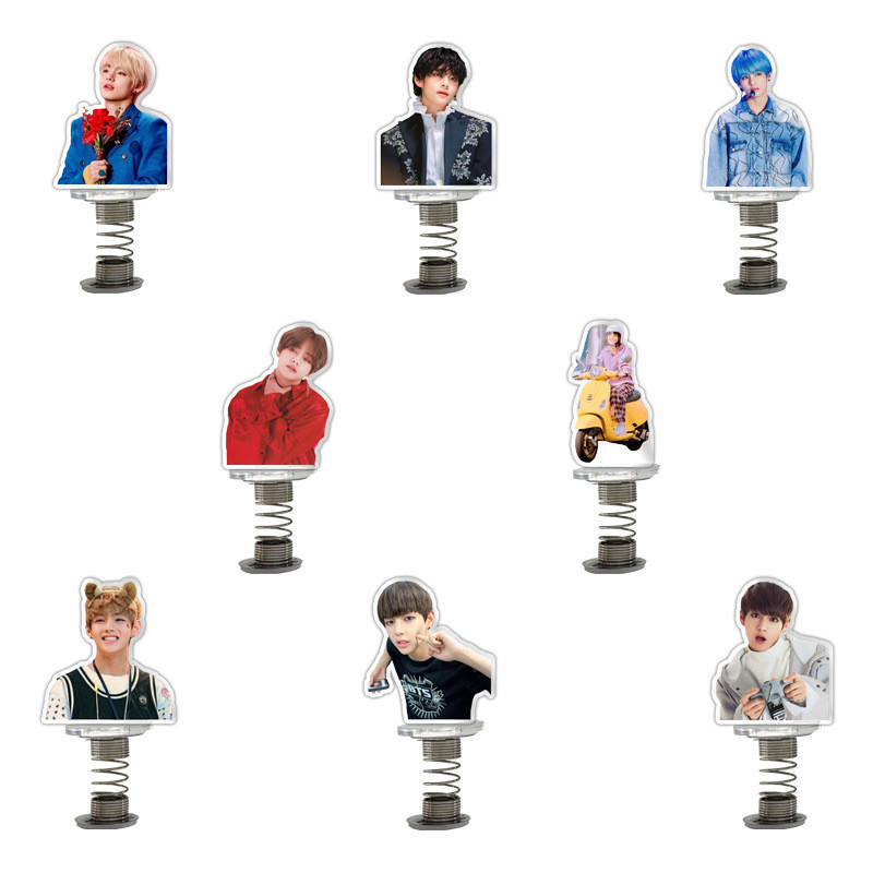 Kim Taehyung Taehyung Taehyung อะคริลิคฤดูใบไม้ผลิเขย่าขาตั้งเพลง Creative Star Desktop รถเขย่าหัวเค