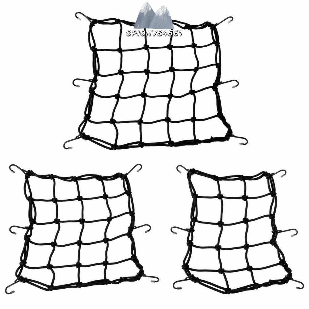 GPIONVS4561 3PCS รถจักรยานยนต์ Cargo , แบบพกพายืด Bungee Cargo , ทนทาน 6 ตะขอเชือกยางยืดหยุ่นติดตั้ง
