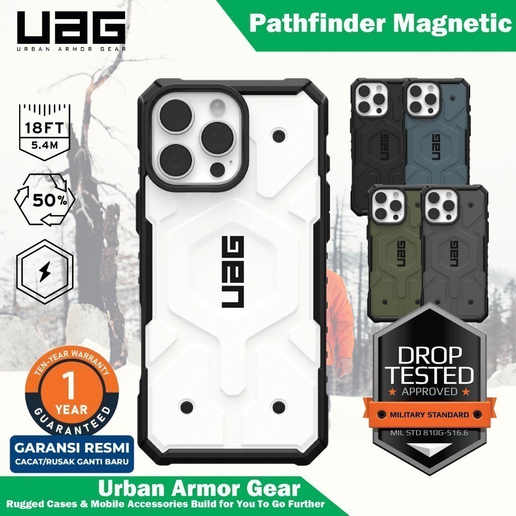 UAG Pathfinder เคสไอโฟน 16 15 14 13 Series วงแหวนแม่เหล็ก กันกระแทก Military Grade