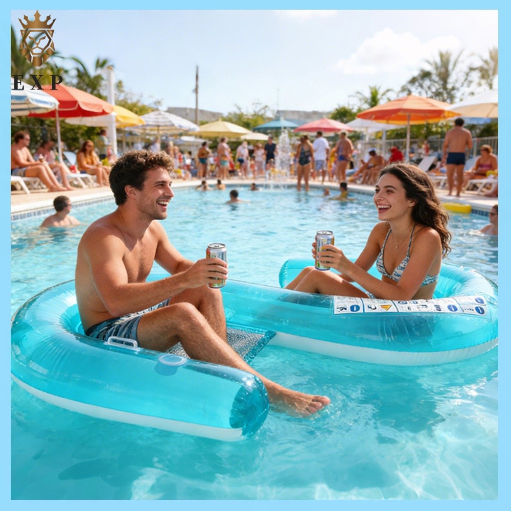 [explosion1.th] S Shape Leisure Mesh Floating Bed 2 Pool Flotation Chair