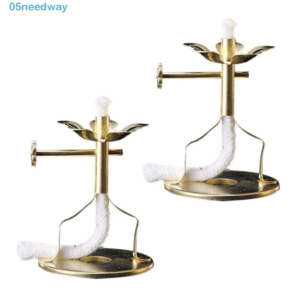 NEEDWAY Wick Holder ทนทาน Stable พร้อม Wick Lamp Core Alloy Lotus Wick Base