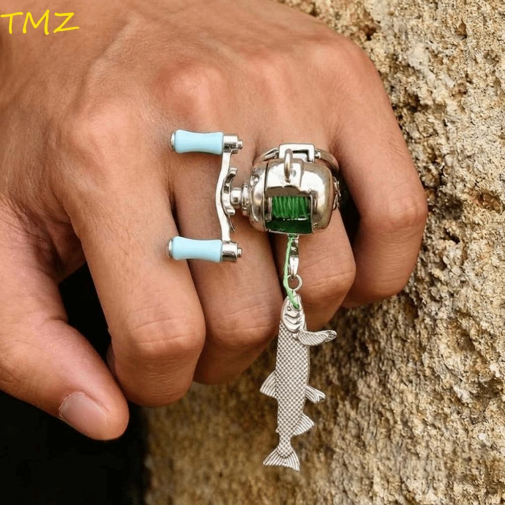 TMZ14968 สร้อยคอรอกตกปลา,แหวนรอกตกปลาหมุนได้หรูหรา,การออกแบบส่วนบุคคลเงินจี้ระดับไฮเอนด์ผู้ชายคอจี้ท