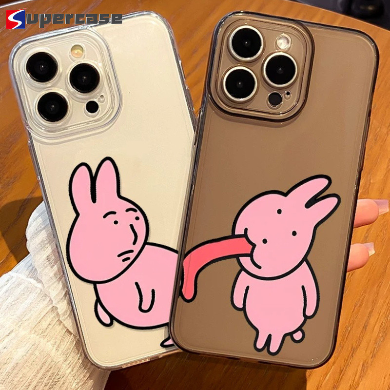 น่ารักการ์ตูนตลกคู่กระต่ายสีชมพูเคสโทรศัพท์สําหรับVivo X21 UD X21i X21S X20 Plus X9 Pro X9S Plus T3 