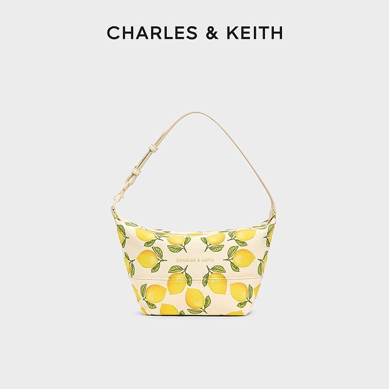 CHARLESKEITH26 Summer CK2-20782878-C Canvas Lemon Print One-Shoulder Underarm Bag Women