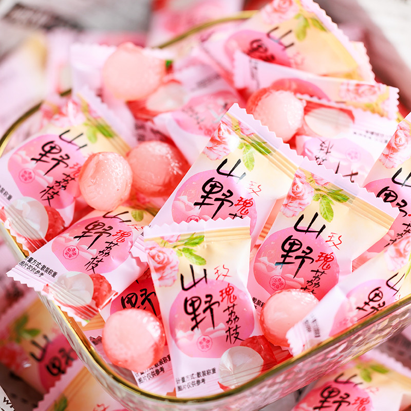 Seeking Crispy Kee Rose Lychee Flavour Filled Gummy Throat Lozenges High-Valy Wedding Candy Hospital