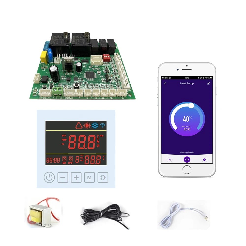 M3KI ELECHICO Tuya Air Source ปั๊มความร้อนควบคุมสระว่ายน้ําปั๊มความร้อน FR-4 สองด้าน 1.6 มม.PCB Boar