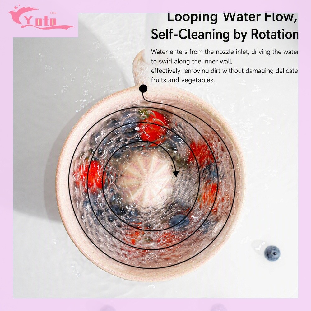 [ยอดนิยม combedrneck neck neck combedsng original] Integrated Drain Filter Bowl Ceramic Berry Swirl