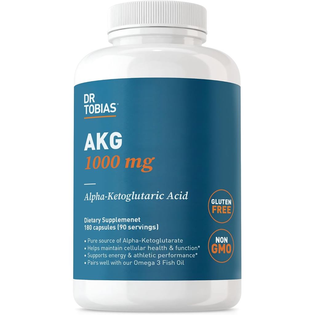 ดร. Tobias AKG Alpha-Ketoglutaric Acid 1000 มก. 180 แคปซูล IQ4Y
