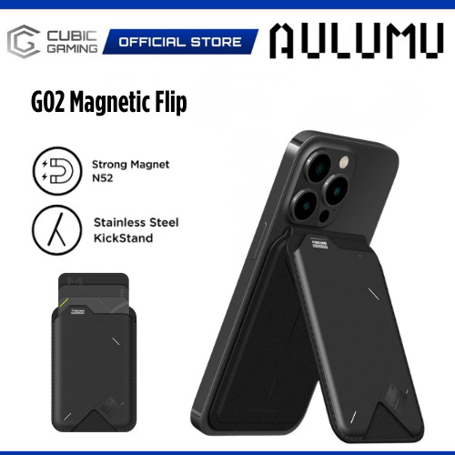 AULUMU G03 / G02 Magnetic Wallet Card Holder with Kickstand Strong Magnet RFID / หนังมังสวิรัติ