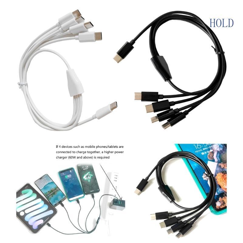 ฤดูร้อน 4 in1 Type-C Splitter Cable USB Type-C สายชาร์จสําหรับ 4 อุปกรณ์ Type-C ชาร์จ