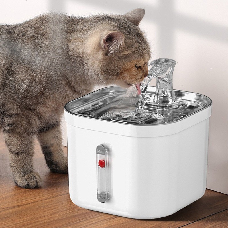 ขายร้อน Pet Smart Water Dispenser Cat เครื่องป้อนน้ําแบบเหนี่ยวนําอัตโนมัติ Fountain 2L ความจุขนาดให