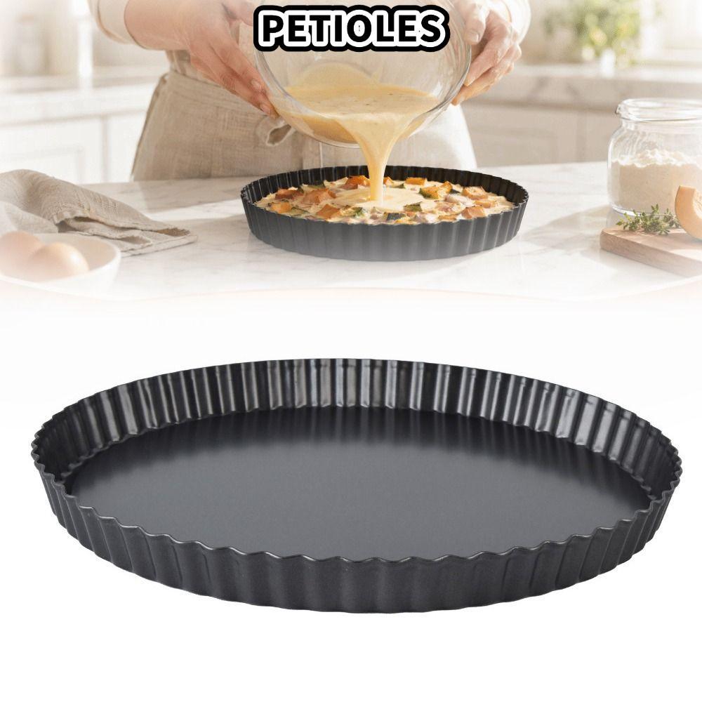 PETIOLES Quiche Pan, Easy Releas Nonstick Tart Pan, เหล็กคาร์บอนอเนกประสงค์ที่ถอดออกได้ด้านล่างฐานหล