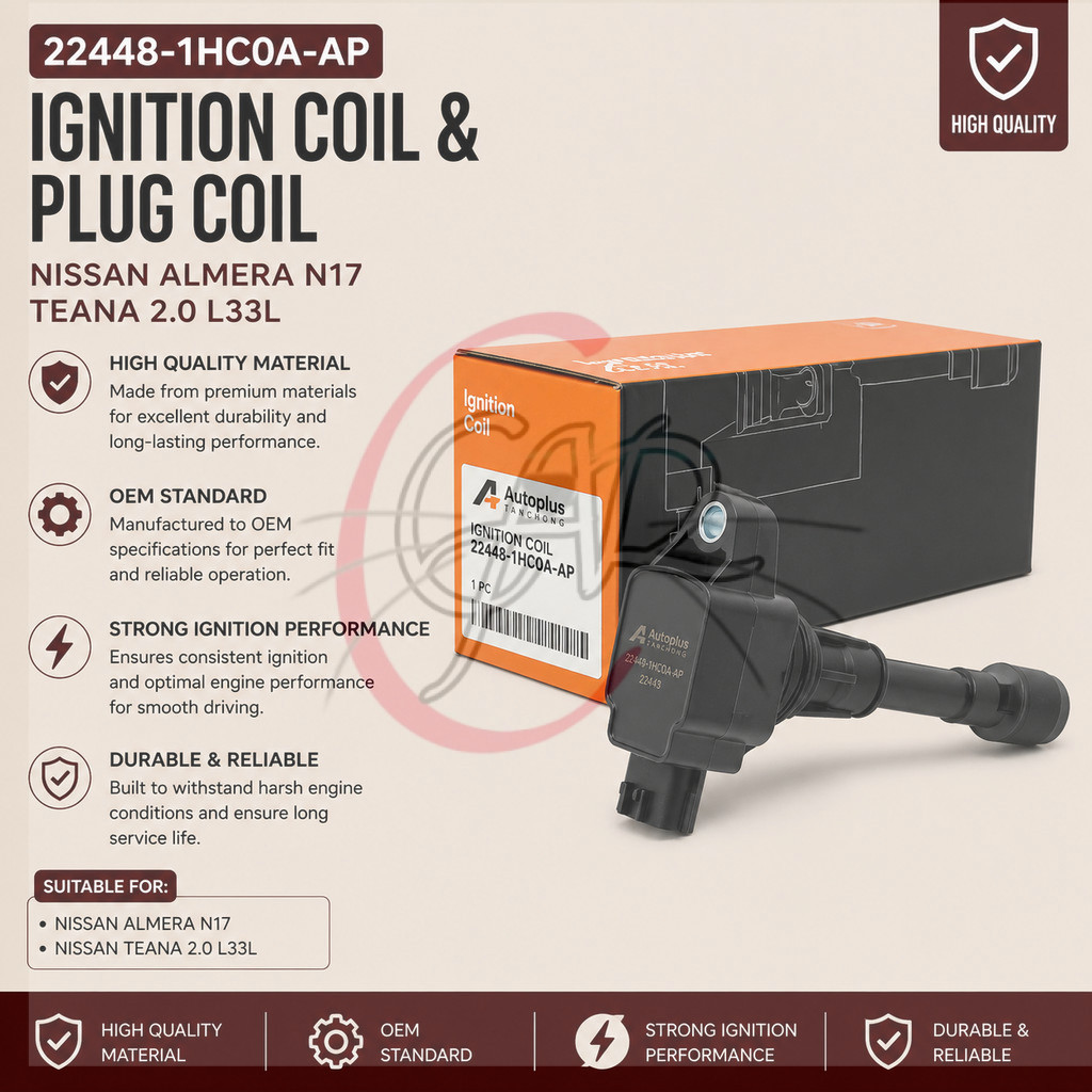 IGNITION COIL PLUG COIL NISSAN ALMERA N17 TEANA 2.0 L33L (AUTOPLUS TANCHONG) @1PC 22448-1HC0A