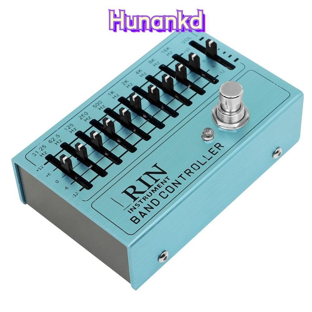 HUNAN EQ Pedal, ±12dB Gain/Attenuation อลูมิเนียม 10-Band Equalizer, Modern Band Controller ปุ่ม LED