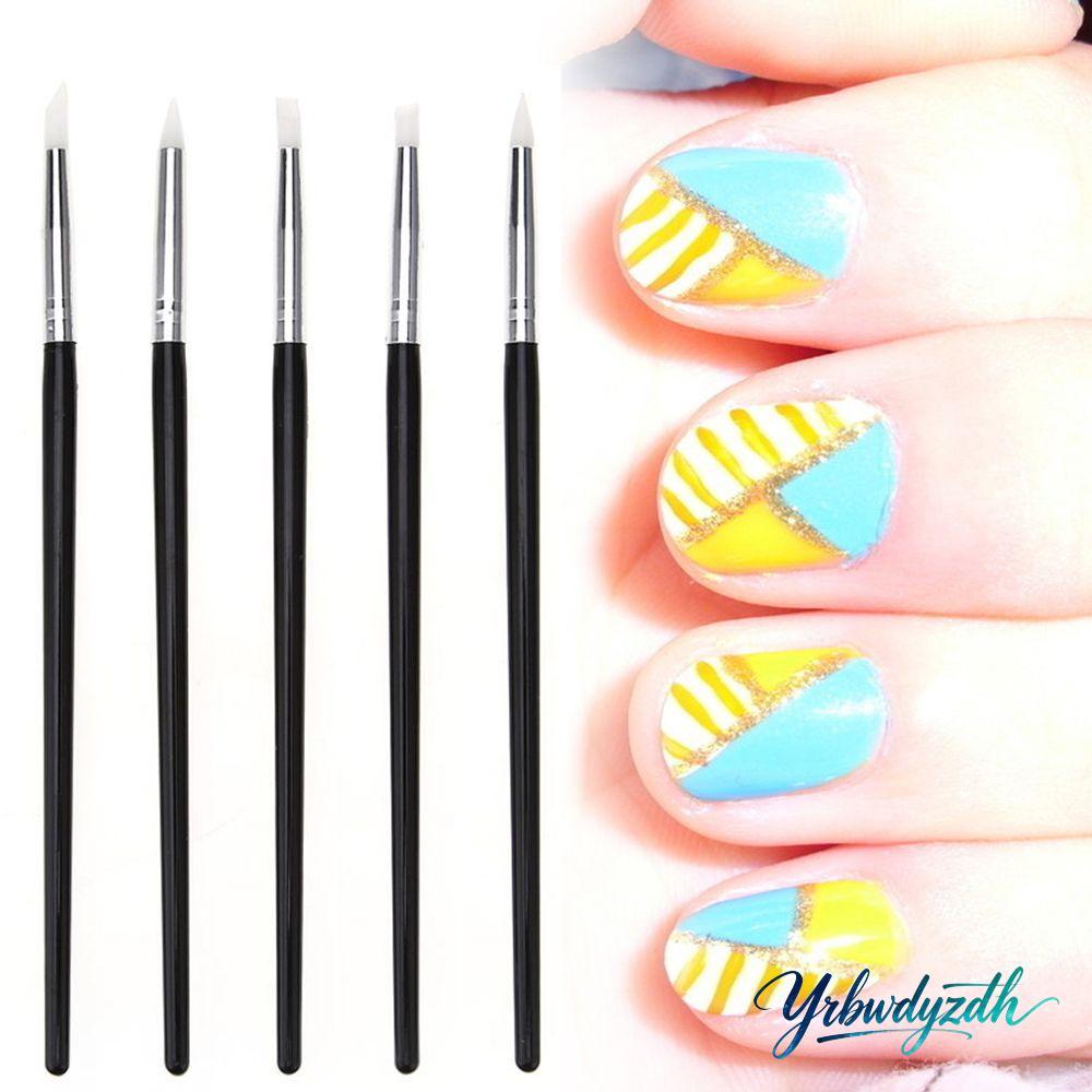 YRBWDYZDH 5 ชิ้นซิลิโคนปากกา Polymer Modelling ไม้ Handle Fimo DIY Clay Shaper