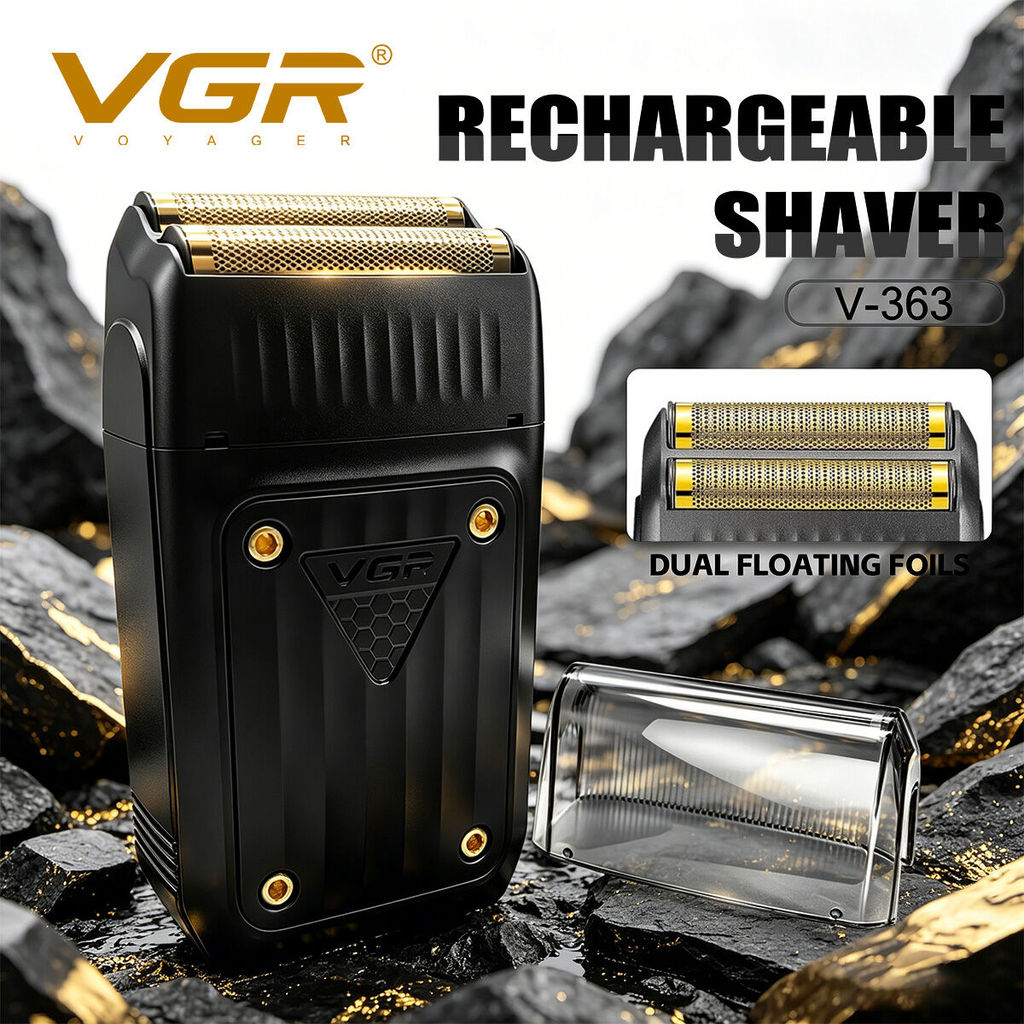 VGR VGR | VGR เครื่องโกนหนวดไฟฟ้า Professional Beard Trimmer เครื่องโกนหนวดไร้สายแบบพกพาฟอยล์มีดโกน 