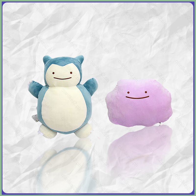 QL2 Pokemon Snorlax x Ditto Plushie Reversible Plush Flip ตุ๊กตาของเล่น Companion ตุ๊กตาหมอน