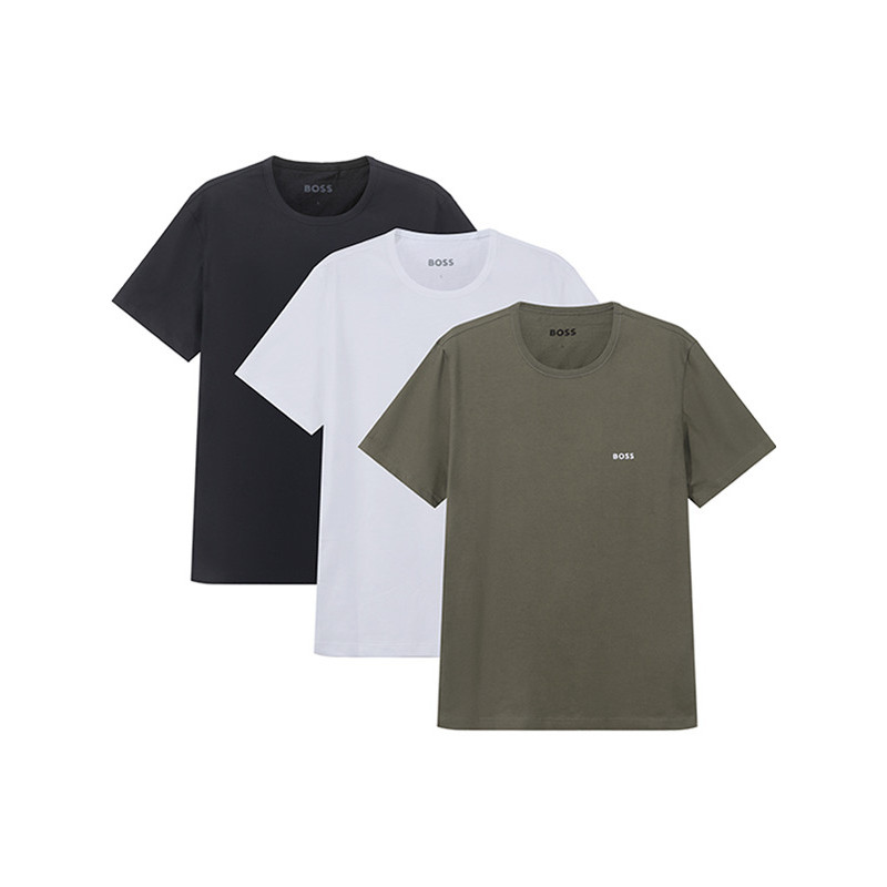 Hugo Boss Hugo Boss เสื้อยืดคอกลมแขนสั้นผู้ชาย Bottoming ชุดชั้นในเสื้อยืดชุดสามชิ้น Silver Thai 300