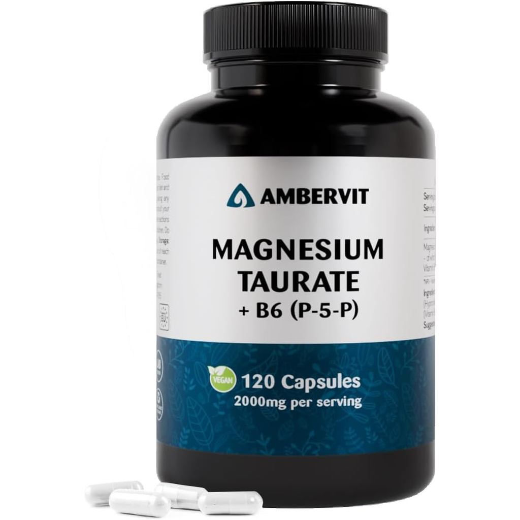 Magnesium Taurate mit Vitamin B6 P-5-P – 120 วีแกน Kapseln (บรรจุภัณฑ์อาจวารี)
