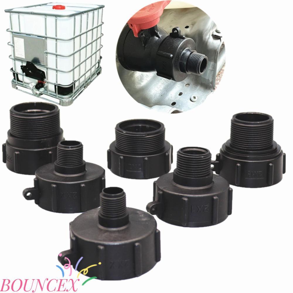 BOUNCEX IBC Tank Adapter, IBC Accessories IBC Ton Barrel Connector, Plastic Fine Thread S60 Hose Con