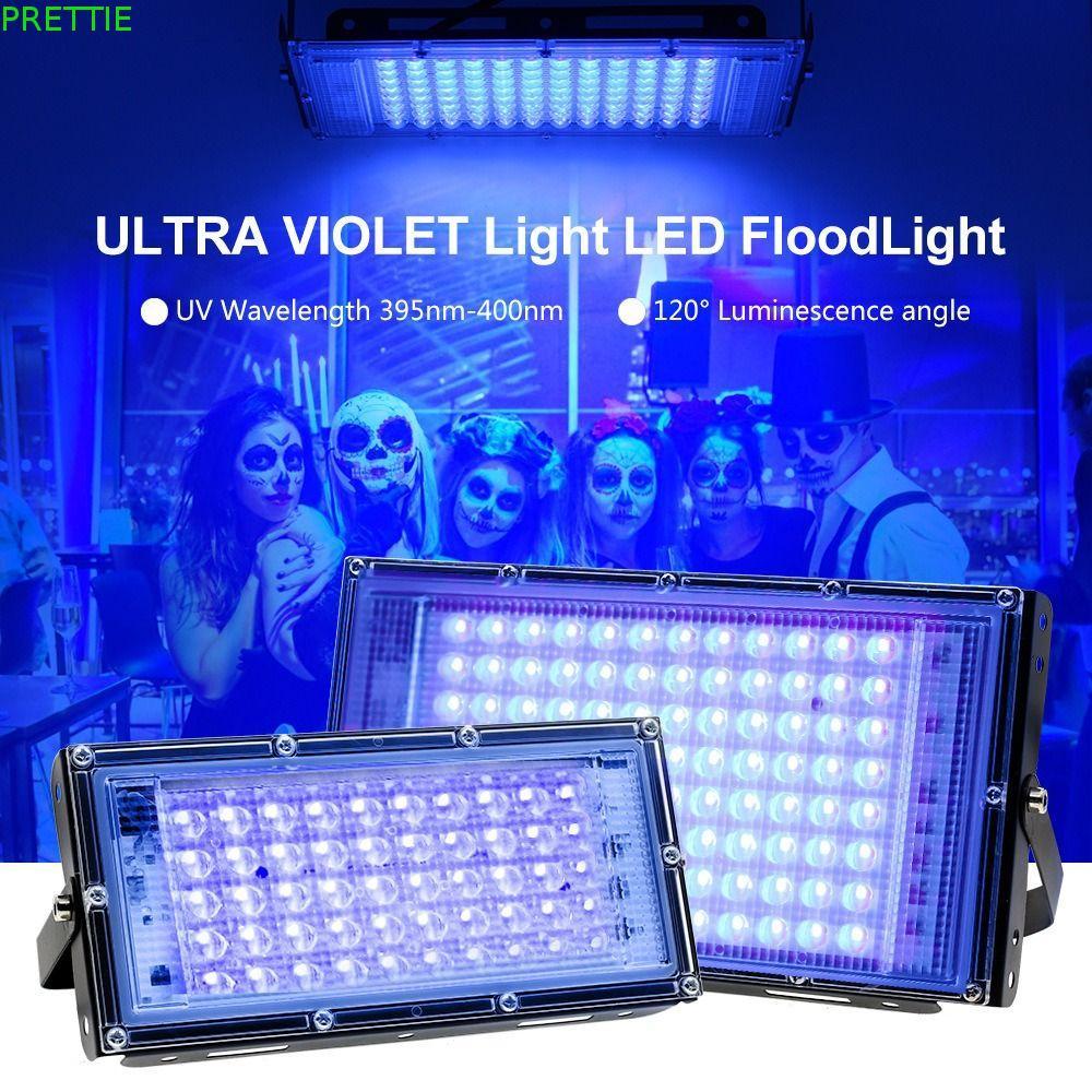 PRETTIE โคมไฟ UV, 120 Glow Effect Light UV Floodlight, Creative 50W/100W 395nm UV Stage Lamp Bar