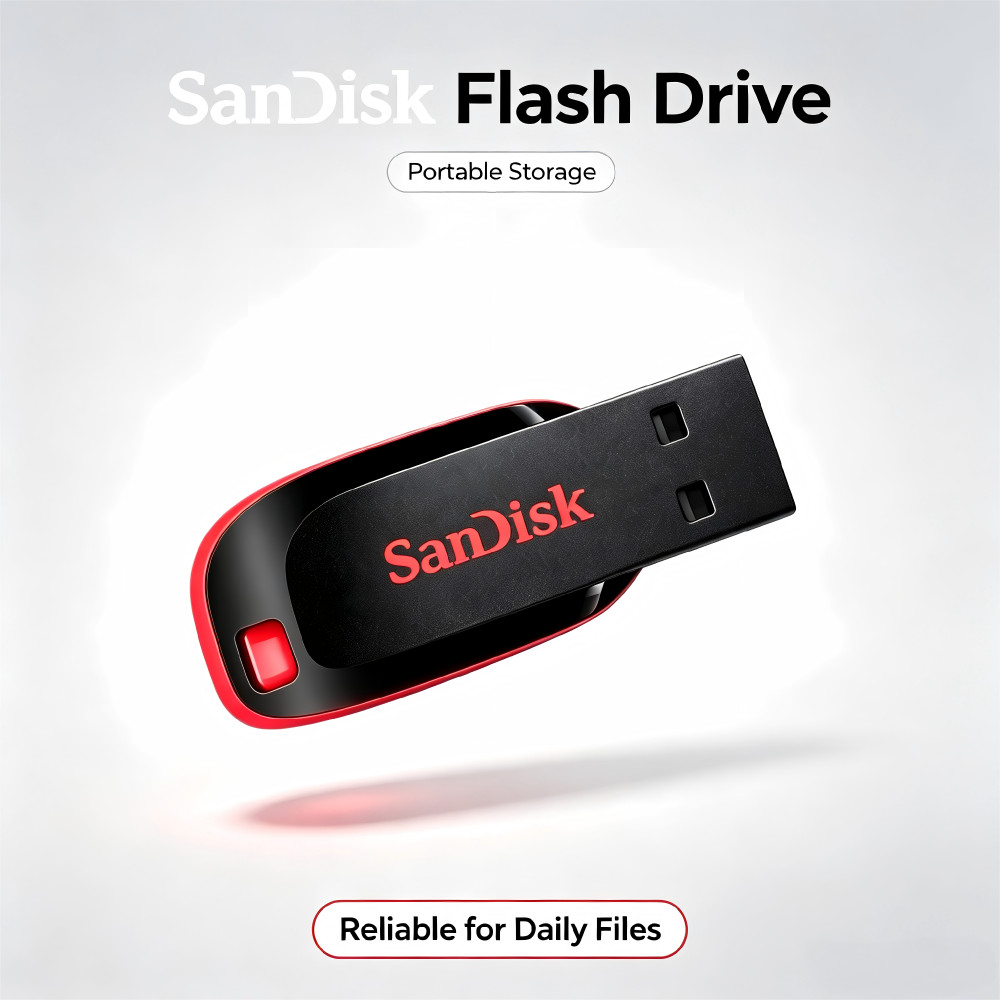 (ส่งด่วน/ขายส่ง) SANDISK แฟลชไดร์ FlashDrive Cruzer BLADE 32GB/64GB/128GB (Black) USB2.0 แฟลชไดร์ฟ ของแทั Synnex CZ50