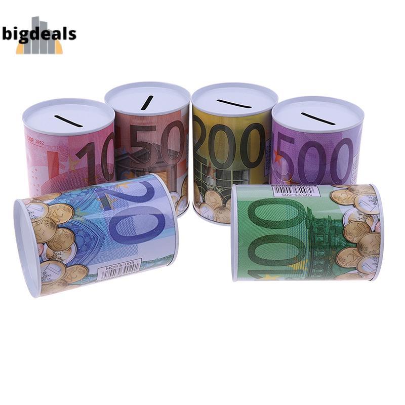 Blossom Bazaar Euro Dollar Money Box ปลอดภัยกระบอก Piggy Bank Bank สําหรับเหรียญเงินฝากกล่อง BB