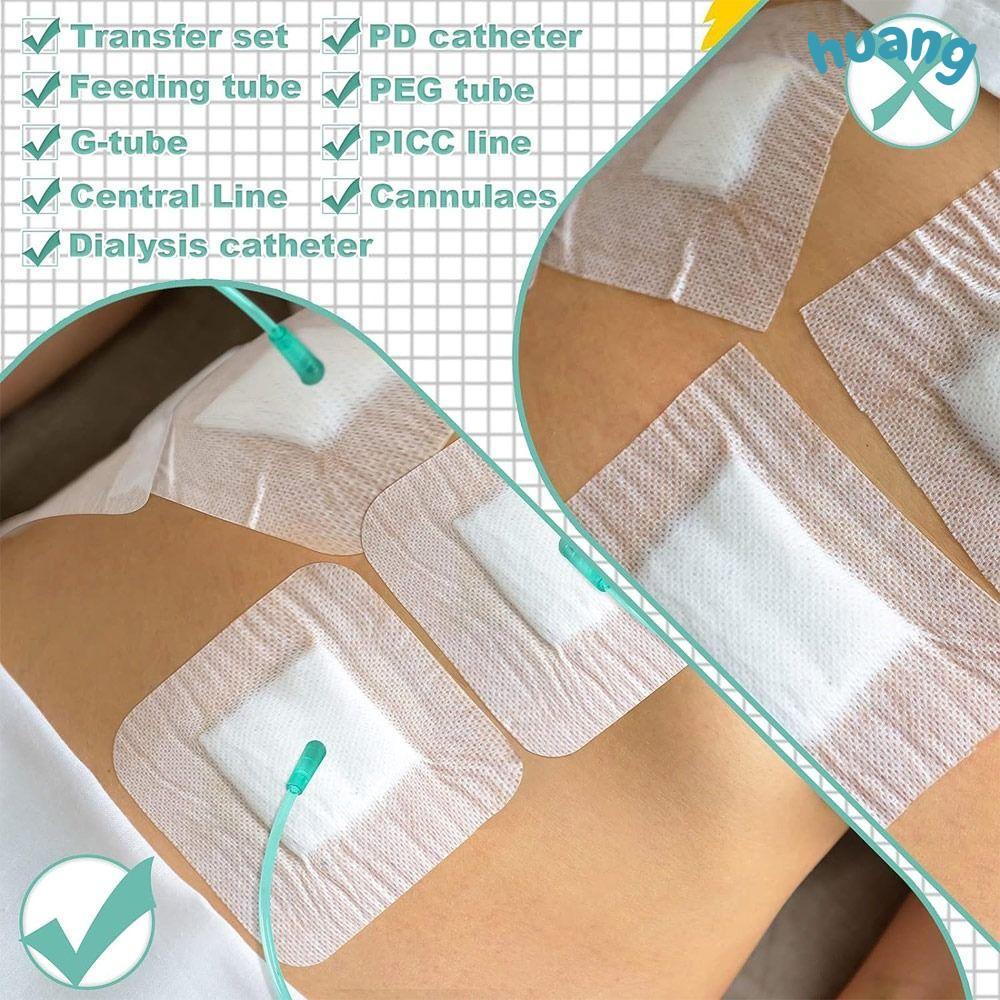 LONNG 10pcs Feeding Tube Pad, Gtube Supplies อุปกรณ์ไตเทียม Chest Catheter Cover, ทนทานไตเทียมแผลผ้า