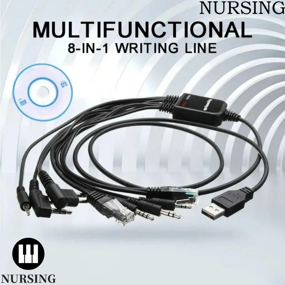 NOURSING 8 in 1 สายการเขียนโปรแกรม USB, ABS พร้อม CD 8 in 1 สายเชื่อมต่อเครื่องส่งรับวิทยุ, สายข้อมู