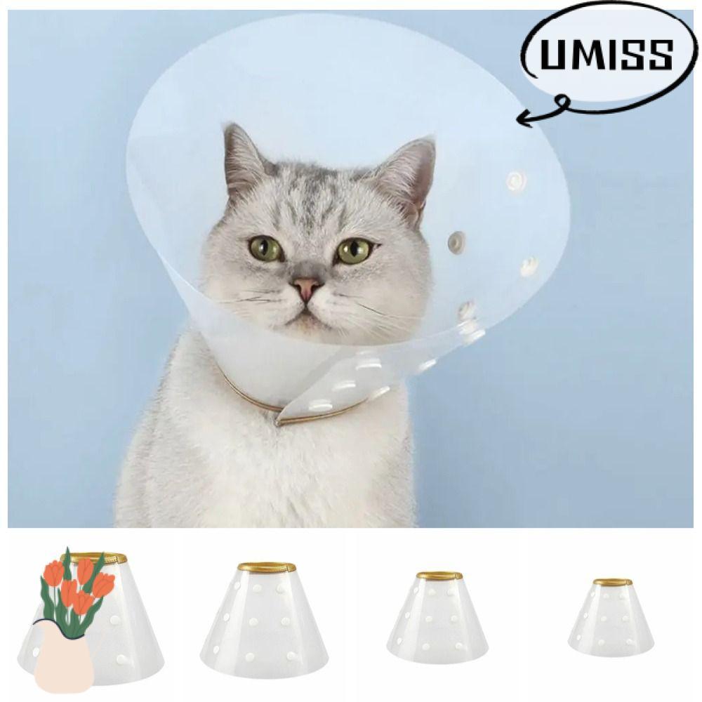 UMISS Cat Recovery Collar, Plastic Transparent Pet Protective Collar, สบาย Anti-bite Elizabethan Col