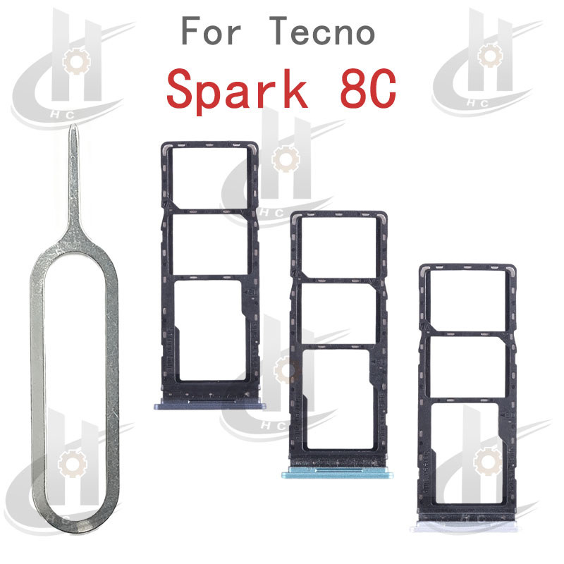 สําหรับ Tecno Spark 8C KG5k KG5j ถาดซิมการ์ดผู้ถือการ์ด Reader SD Slot อะแดปเตอร์อะไหล่