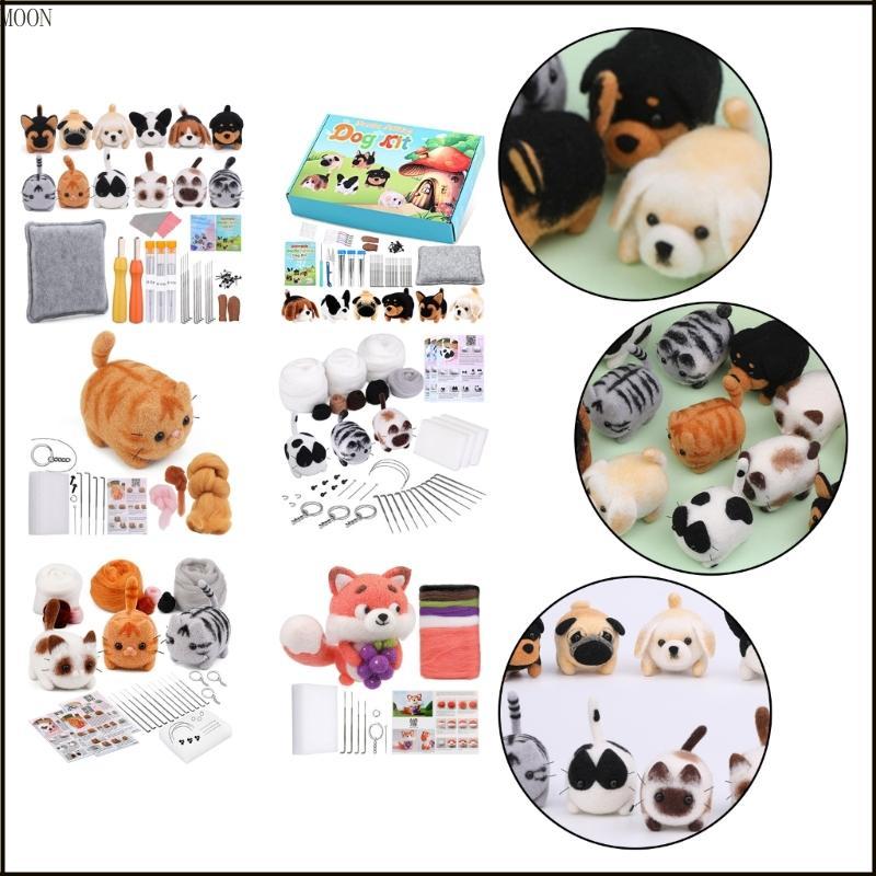 MOON Needle Felting Set Animal Felting Starter Kits with Felting Needle and Instructions Needle Felt