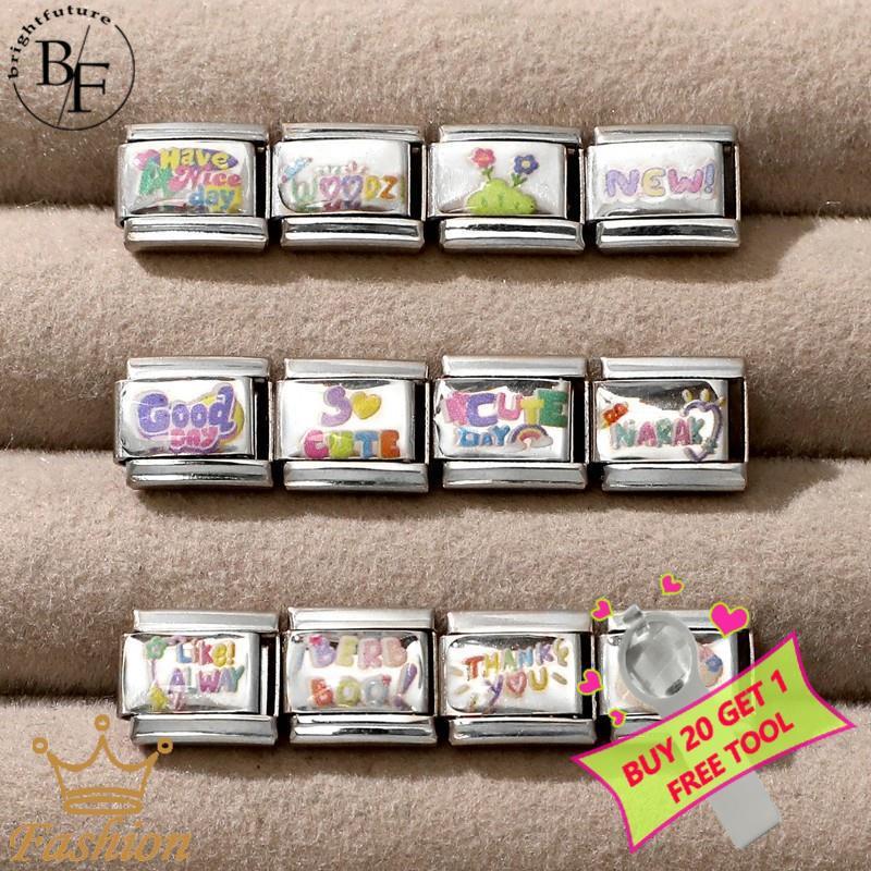 สร้อยข้อมือสแตนเลสสไตล์อิตาเลียน ขนาด 9 มม. อุปกรณ์เสริมสำหรับ DIY เครื่องประดับ retro