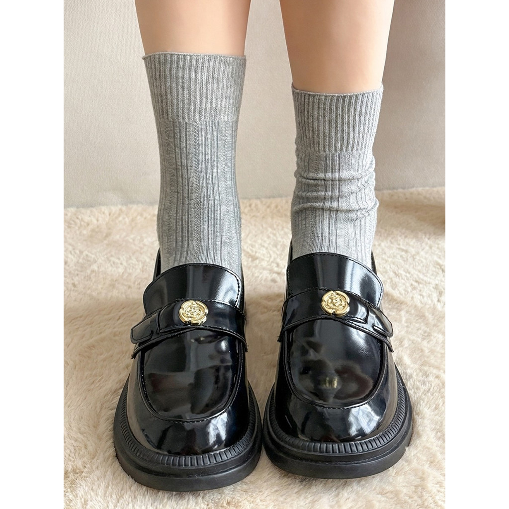 Women Socks Women Autumn miu Socks Womens Grey Stocking Cotton
