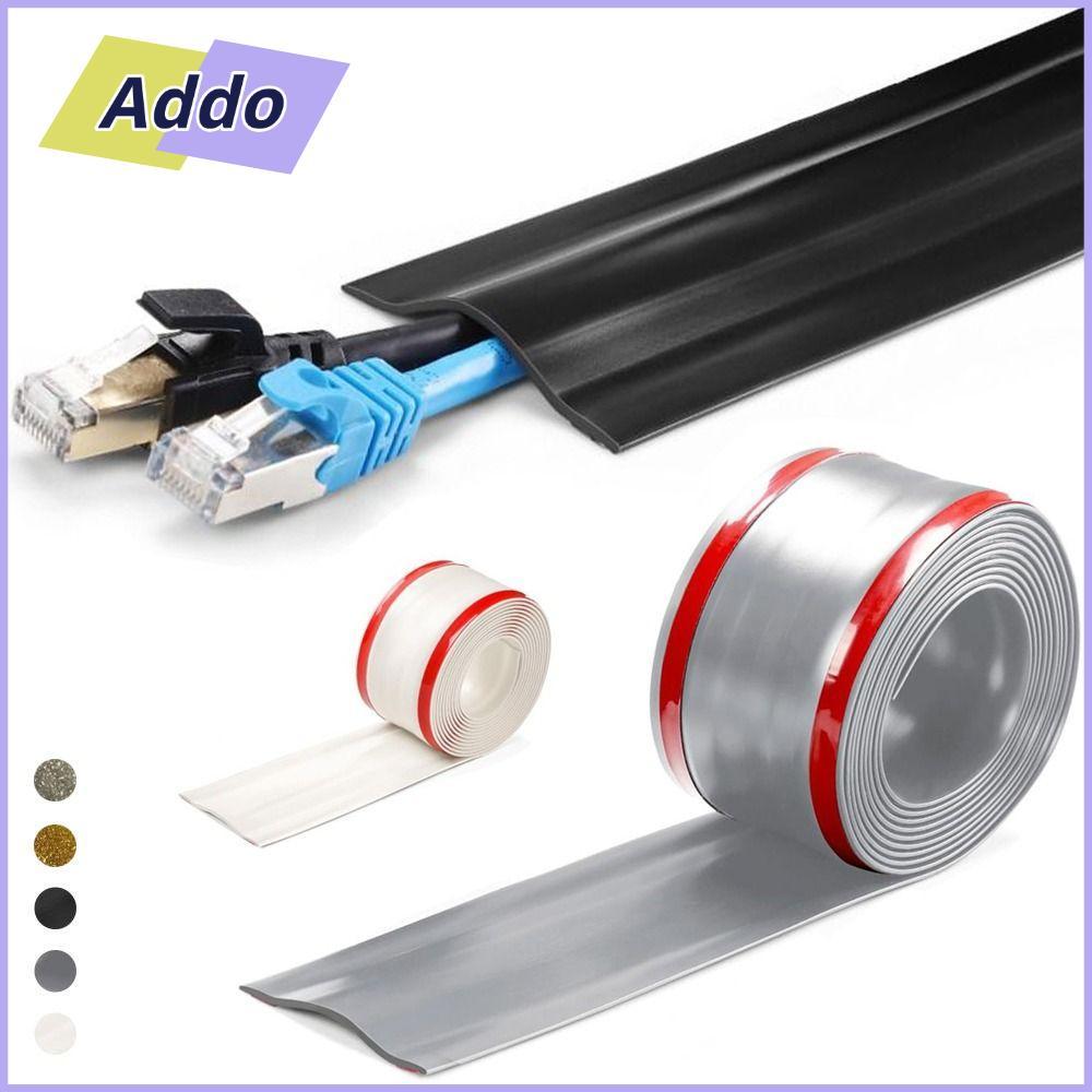 ADDO.PH ฝาครอบสายไฟบนพื้น, กาวตนเอง 1 ม. ผนังลวดคอนซีลเลอร์, มืออาชีพสากลไม่มีการเจาะป้องกันสายเคเบิ