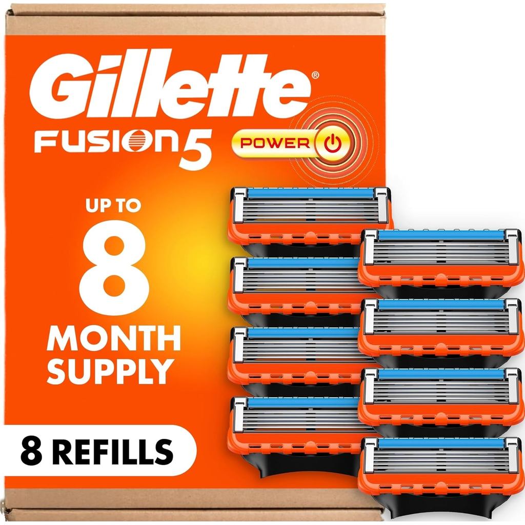 Gillette Fusion5 Power Razor Blade รีฟิลสําหรับผู้ชาย 8 นับ พร้อม Precision Trimmer 7R0Y