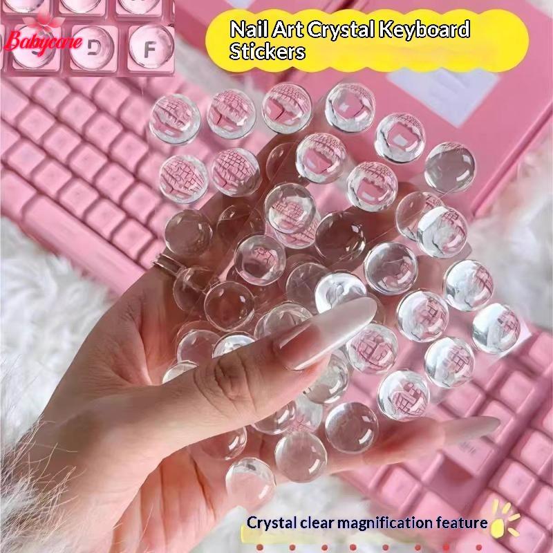 <BYCE-t> 100 ชิ้น Magnified Letter คีย์บอร์ด Stiers ยก Pad ลื่น Fit สําหรับผู้ใช้เล็บยาว Anti-Fade ส