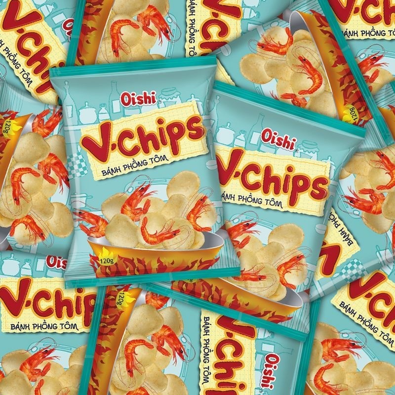 Oishi Shanghaojia Original กุ้งชิปนําเข้า 120g/Bag Office Casual Snacks Potato Chips Puffed Snacks X