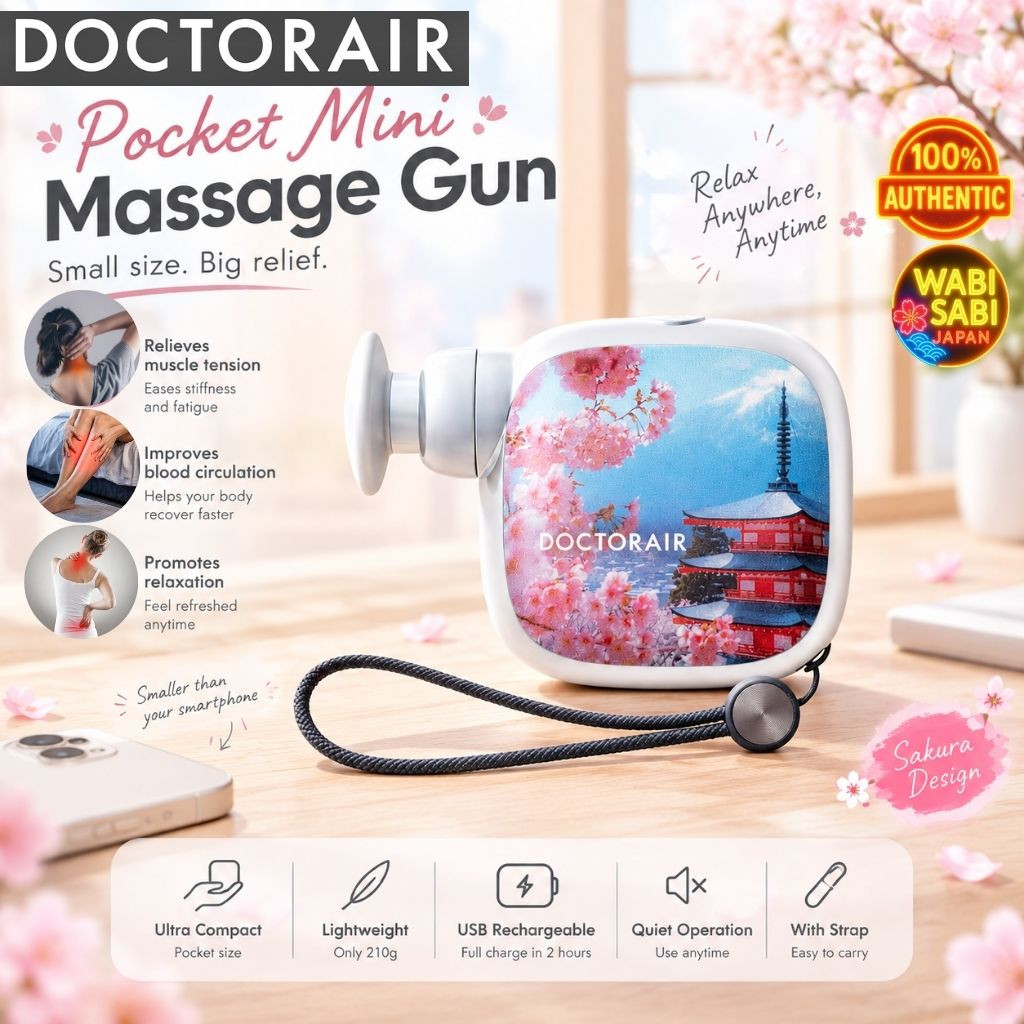 Dr. Air Exagun Pocket Mini Massage Gun, Compact Lightweight 210g Handheld Percussion Massager, REG-1