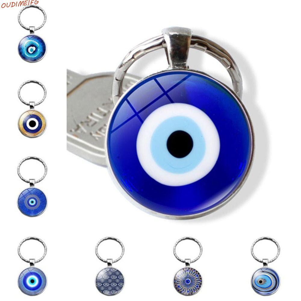 OUDIMEIFG Blue Evil Eye จี้, Lucky Blue Evil Eye พวงกุญแจ, Evil Eye พวงกุญแจลูกปัดอินเทรนด์ตุรกีแฟชั
