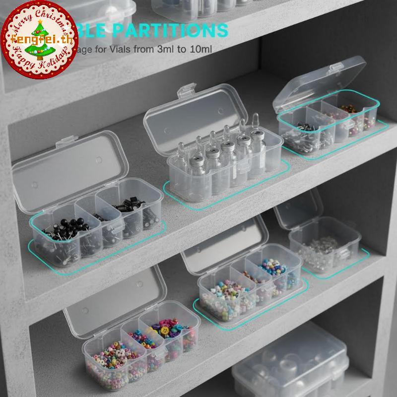 FENGFEI 4/10 ชิ้น Staable พลาสติก Microtube กล่องเก็บ 3ML 2/4/6/24-Slot Vial Storage Case Clear ตู้แ