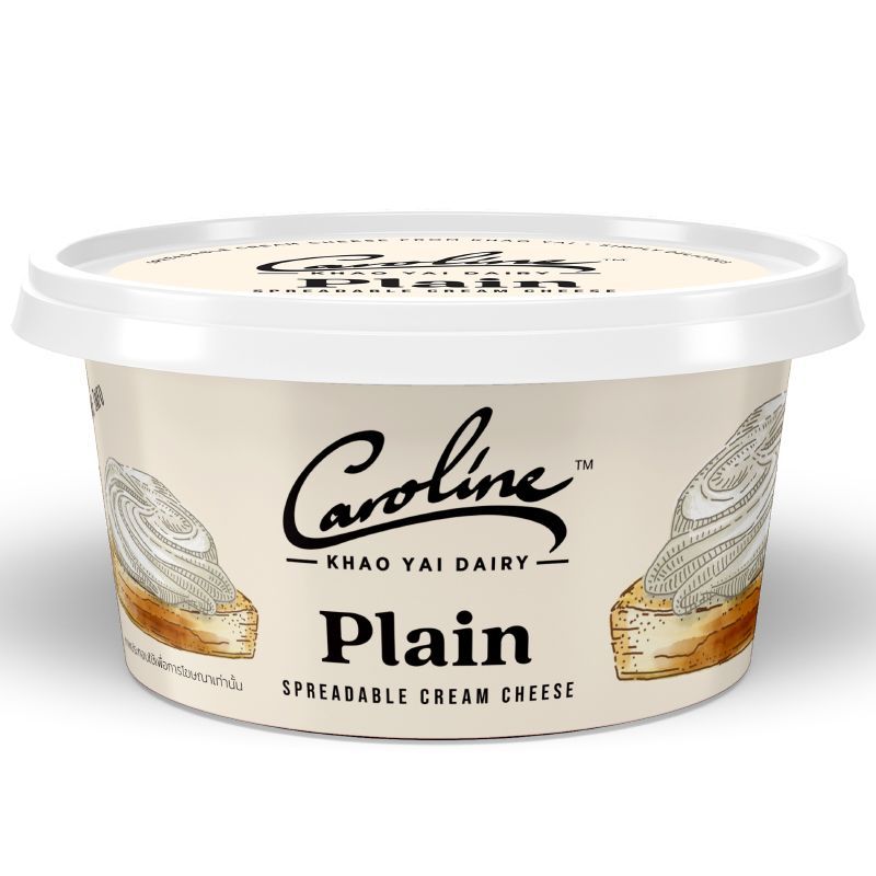 คาโรไลน์ครีมชีสสเปรดรสธรรมชาติ 150กรัม Caroline Cream Cheese Spreadable Plain 150g.